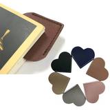 Promotional Cute Leather Heart Shape Corner Bookmark Custom Printing Logo Book Marks