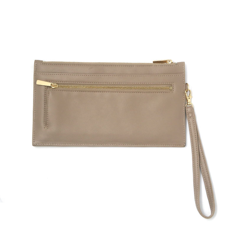 2023 New Style Custom Genuine Leather ID Card Holder Wallet Long Zipper Fashionable Minimalist Walle