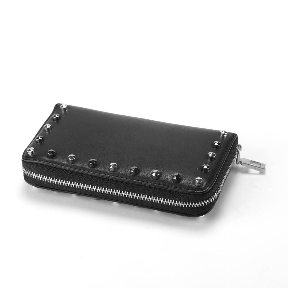 Custom design simple rivet long wallet women purse zipper card holder Multi-function women Storage b