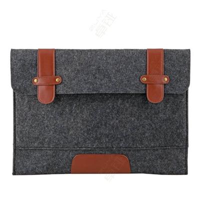 Custom Office Supply Multi Pocket Felt Leather Document File Folder Cover Laptop Computer Organizer