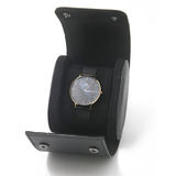 Wholesale Custom Single Design Black Watch Box Leather 1 Slot Travel Watch Case Box Luxury Leather W