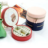 Women PU Leather Earrings Ear Stud Organizer Box Portable Small Travel Jewelry Storage Case Boxes