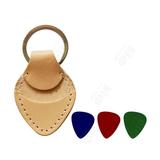 Custom Genuine Leather Metal Guitar Pick Holder Plectrum Case Bag Guitar Pick Cover For Musical