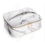 Custom portable pu leather makeup kit bag tote travel large toiletry storage box cosmetic organizing
