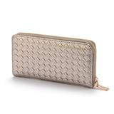 Custom Design Classical PU Leather Wallets Vintage Woven Pattern Leather Wallet Card Holder Clutch P