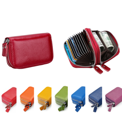 Women's Enlarged Genuine Leather Wallet Change Purse Card holders Bag with RFID Protection