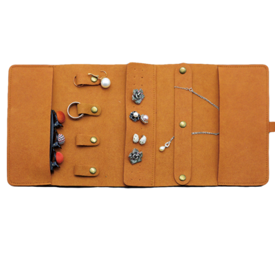 Wholesale Custom Travel Jewelry Bag Storage Organizer For Ring Earring Necklace Foldable Velvet Jewe