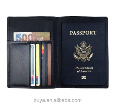 Custom Large Capacity PU Leather RFID Blocking Travel Passport Holder Cover Wallet with Card Slot Ti