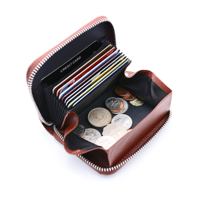 Genuine Leather Coin Purse Wallet Zipper Coin Purse Bag Mini Purses Card Holder Women Men Custom Wal
