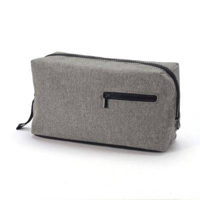 Custom personalized mens cotton travel makeup carry bag collapsible zipper cosmetic pouch