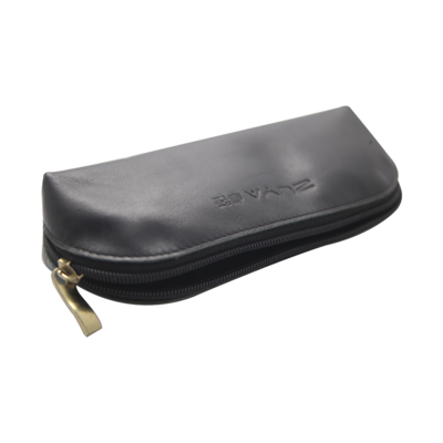 Hot Selling simple style Custom Brand Logo Zip Pen Bag Artificial Leather Student Pen Pencil Case