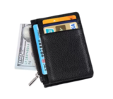 11x9.5cm TPCH Mens PU Leather Wallet Zipper Coin Pocket ROHS
